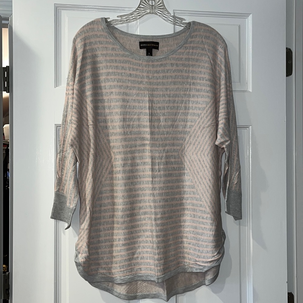 Grey & Pink Striped Sweater Size XL